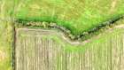 Aerial of a field in Italy. Art Print